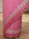 Gilded Grace Kota Cotton Gota Patti Saree Pink