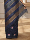 Adorable Eri Tussar Silk Embroidered Blue Saree