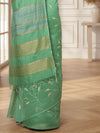 Alluring Eri Tussar Silk Embroidered Green Saree
