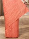 Silkmark Ghicha Tussar Enchanting Orange Saree