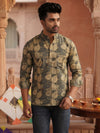 Indiehaat | Pure Cotton Blockprint Short Kurta Green