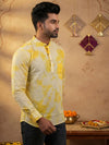 Indiehaat | Pure Cotton Shibori Short Kurta Yellow & White