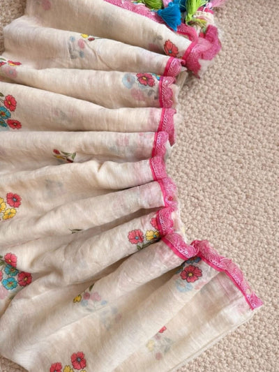 Indiehaat | Pure Mul Cotton Handloom Weaving saree White