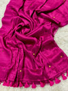 Indiehaat | Pure Mul Cotton Sequin Saree Pink