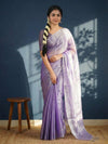 Indiehaat | Pure Tissue Cotton Handloom Saree Purple