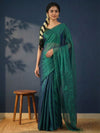 Indiehaat | Pure Tissue Cotton Handloom Saree Green
