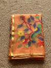 Indiehaat | Pure Muslin Silk Jamdani Sequin Saree Peach
