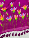 Indiehaat | Pure Mul Cotton Hand Printed Saree Pink