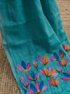 Indiehaat | Pure Mul Cotton Hand Printed Saree Blue