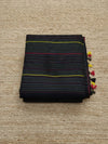 Indiehaat | Pure Cotton Embroidery Saree Black