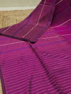 Indiehaat | Pure Cotton Embroidery Saree Purple