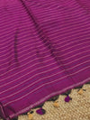 Indiehaat | Pure Cotton Embroidery Saree Purple