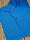Indiehaat | Pure Cotton Embroidery Saree Blue