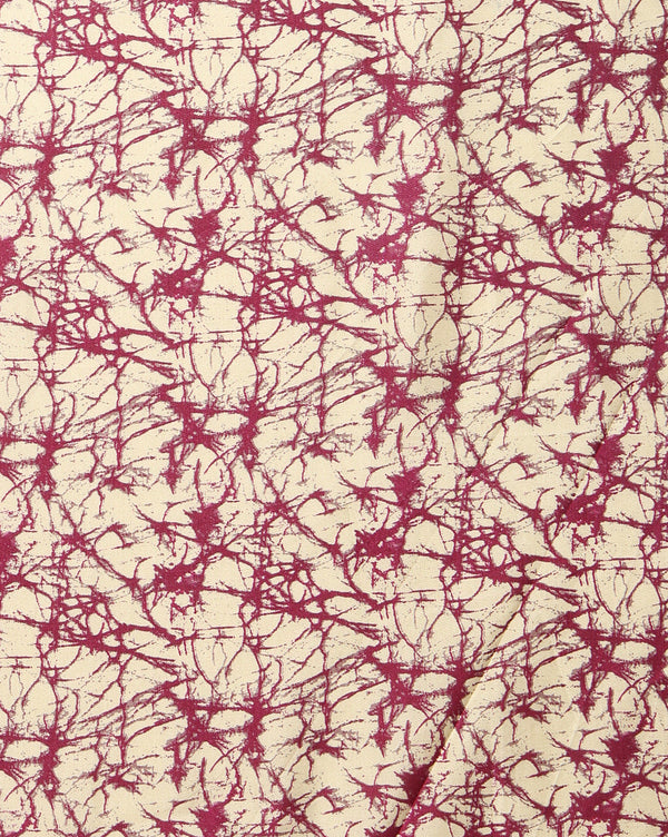 Indiehaat | Kashmiri Silk Printed Saree Magenta & Off-White