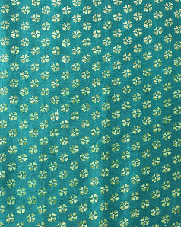 Indiehaat | Kashmiri Silk Printed Saree Off-White & Teal