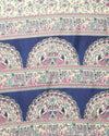 Indiehaat | Kashmiri Silk Printed Saree Cream & Navy Blue