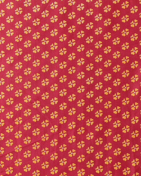 Indiehaat | Kashmiri Silk Printed Saree Off-White & Deep Red