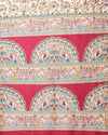 Indiehaat | Kashmiri Silk Printed Saree Off-White & Deep Red