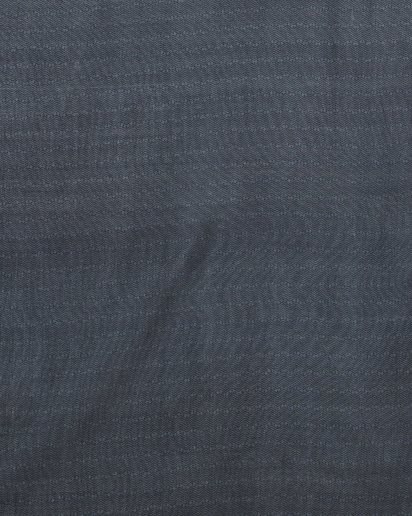 Indiehaat | Kashmiri Silk Printed Saree Dark Grey & Teal 