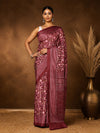 Indiehaat | Kashmiri Silk Printed Saree Maroon