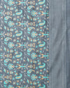 Indiehaat | Kashmiri Silk Printed Saree Charcoal Grey