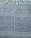 Indiehaat | Kashmiri Silk Printed Saree Charcoal Grey