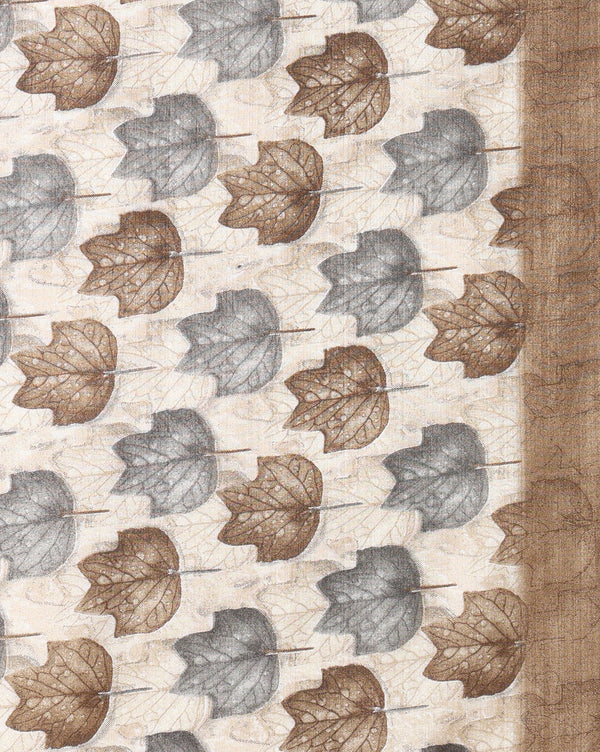Indiehaat | Kashmiri Silk Printed Saree Beige & Brown