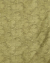 Indiehaat | Kashmiri Silk Printed Saree White & Olive Green