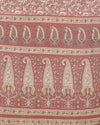Indiehaat | Kashmiri Silk Printed Saree Maroon & Dusty Rose
