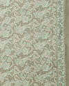 Indiehaat | Kashmiri Silk Printed Saree Sage Green & Ligh