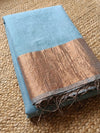 Indiehaat | Pure Handloom Silk Linen Saree Blue