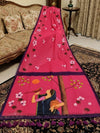Indiehaat | Pure Mul Cotton HandPainted Saree Pink