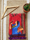 Indiehaat | Pure Mul Cotton HandPainted Saree Red