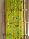 Indiehaat | Muslin Jamdani Silk Saree Handloom Green