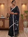 Indiehaat | Pure Mul Cotton Handloom Saree Black