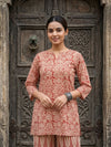 Indiehaat | Blockprinted Cotton Co-Ord Set Red