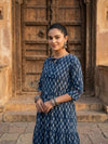 Indiehaat | Blockprinted Cotton Frill Dress Indigo