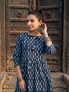 Indiehaat | Blockprinted Cotton Frill Dress Indigo