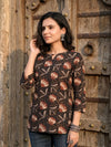 Indiehaat | Handprinted Pure Cotton Top Brown