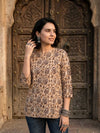 Indiehaat | Handprinted Pure Cotton Top Beige