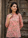 Indiehaat | Handprinted Pure Cotton Top Peach