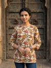 Indiehaat | Handprinted Pure Cotton Top Beige
