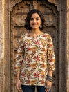 Indiehaat | Handprinted Pure Cotton Top Beige
