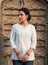 Indiehaat | Handprinted Pure Cotton Top White