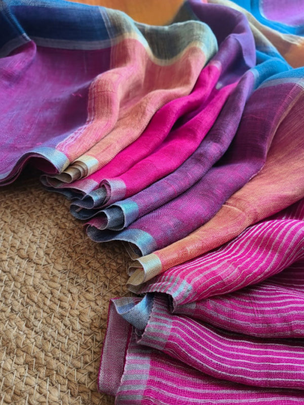 Indiehaat | Pure Linen Handloom Saree 