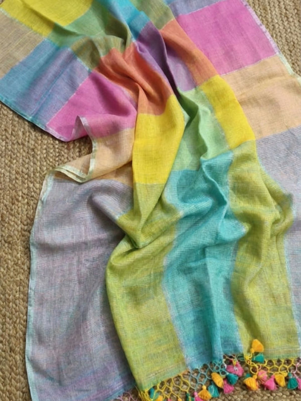 Indiehaat | Pure Linen Handloom Saree 