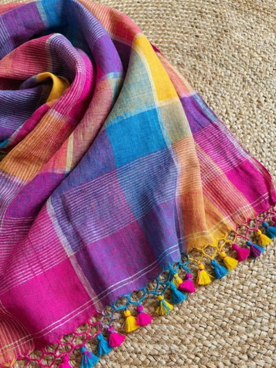 Indiehaat | Pure Linen Handloom Saree 