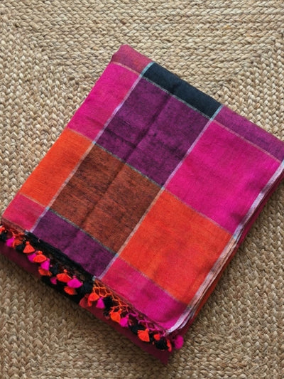 Indiehaat | Pure Linen Handloom Saree 