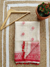 Indiehaat | Pure Linen Jamdani Saree White