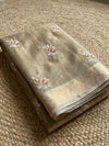 Indiehaat | Kota Doria Semi Silk Embroidery Saree Gold